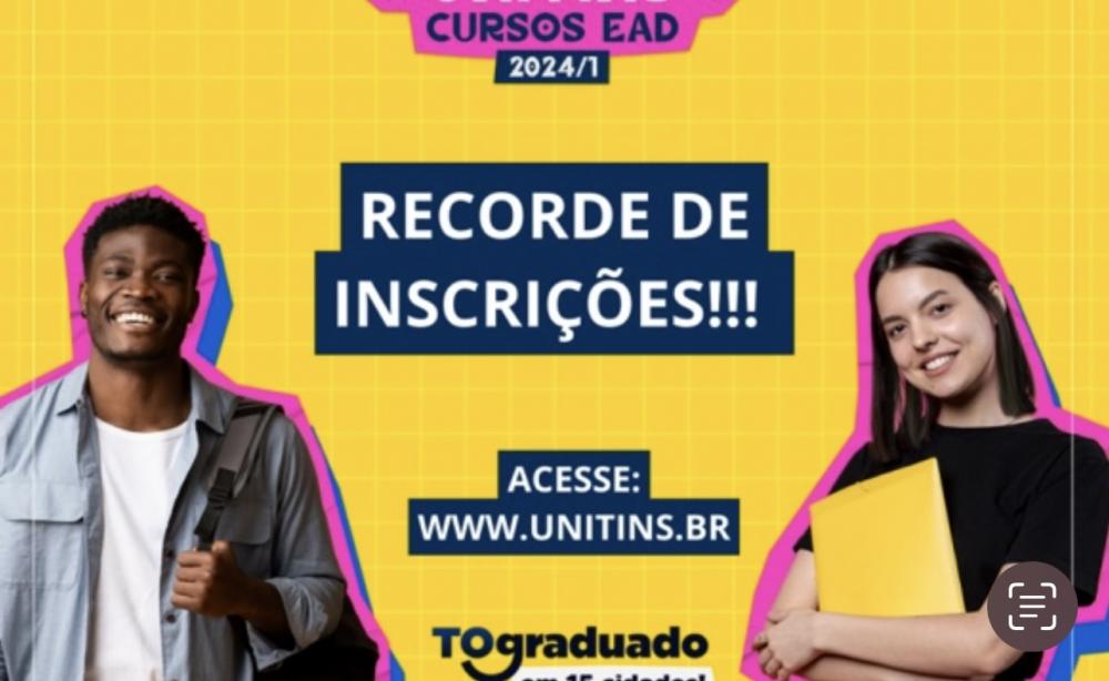 Inscrições do Vestibular da Unitins para cursos EaD registram aumento de 400%